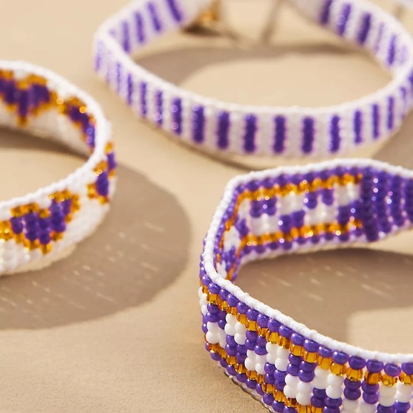 Moio Purple Trio Bracelets, Set of 3, Anthropologie Stocking Stuffer, NWT - Picture 2 of 10